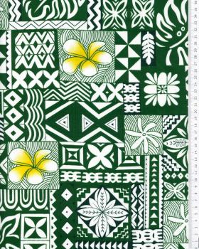 Polynesian fabric MAEVA Green - Tissushop